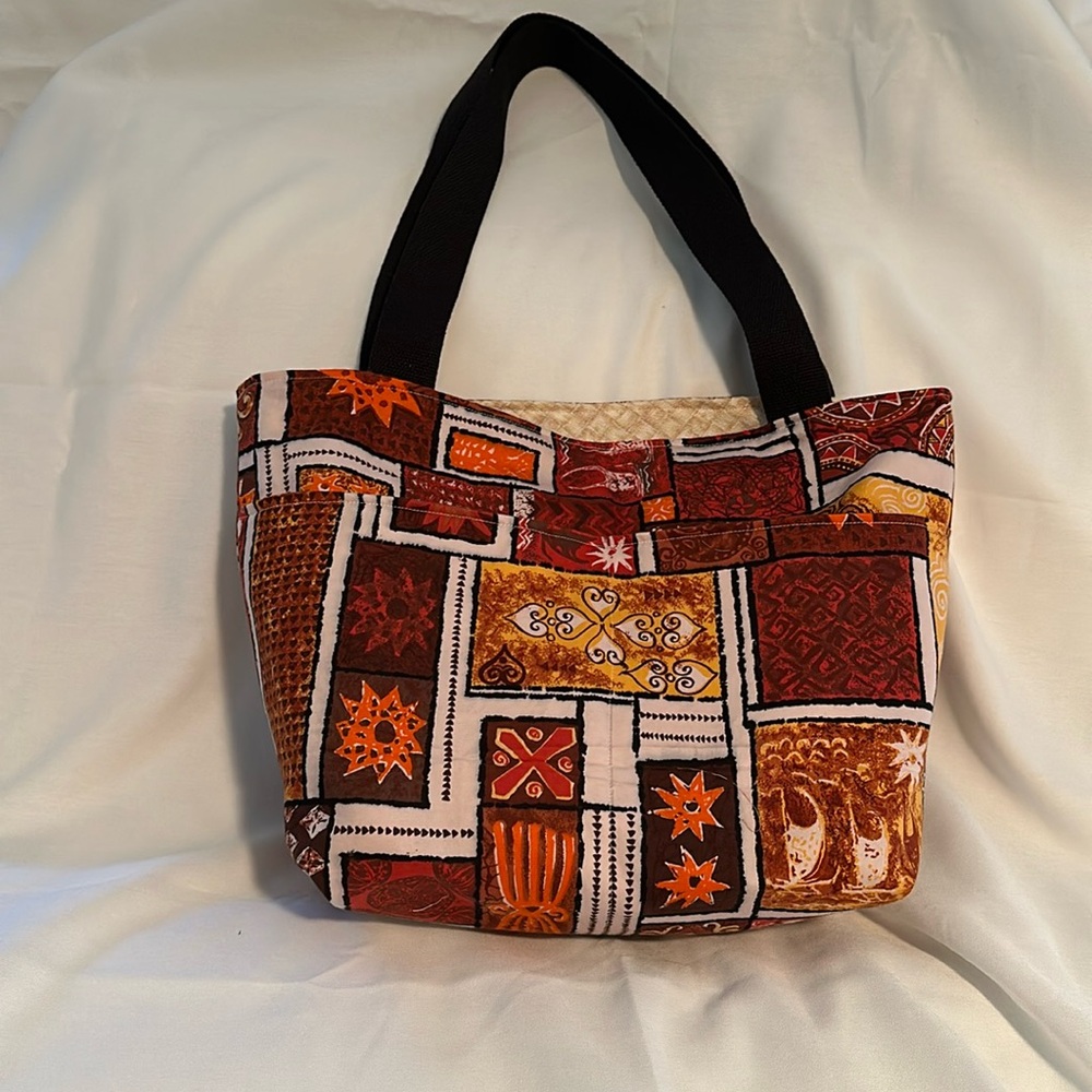 Vintage Hawaiian print tote